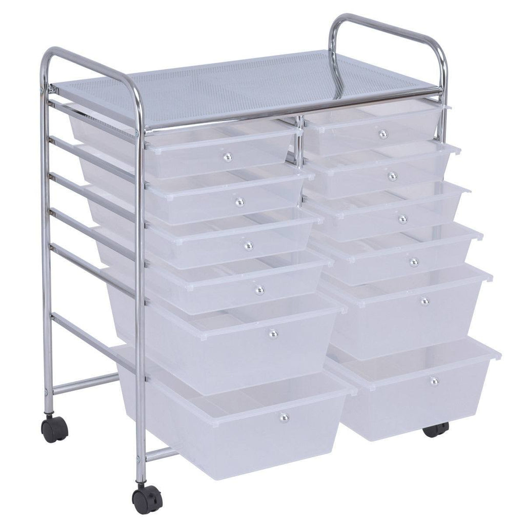 12 Storage Drawer Organizer Rolling Cart F9692