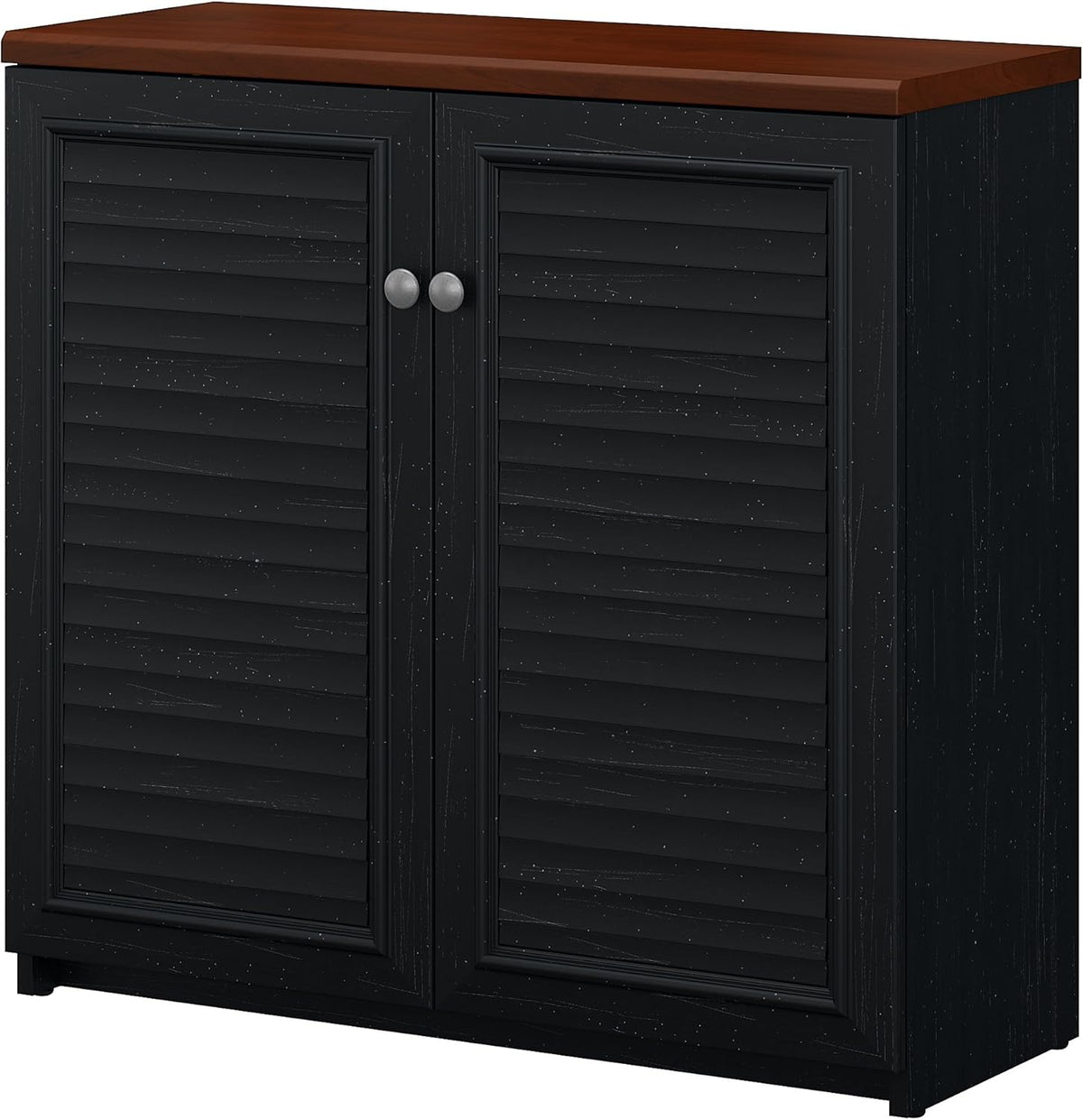 Antique Black and Hansen Cherry Storage Cabinet with Doors F991236