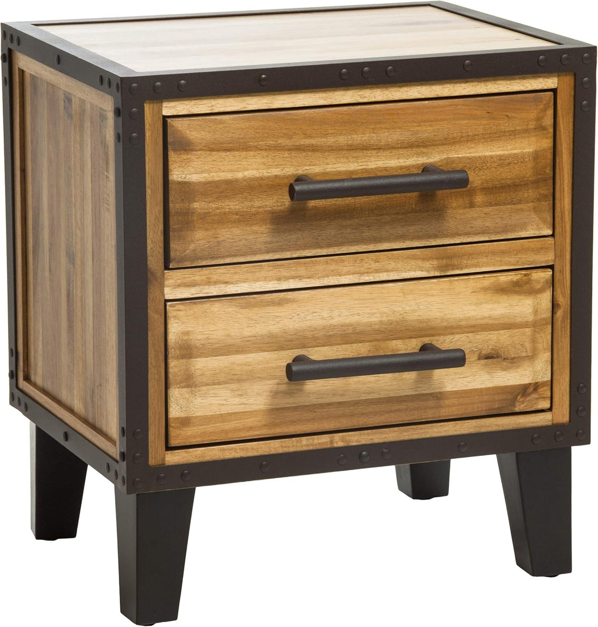 Acacia Wood Two Drawer Night Stand R376