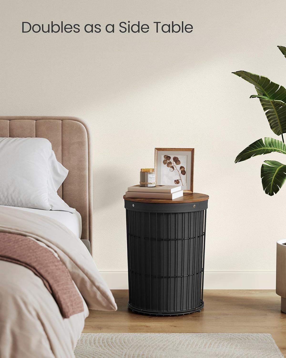 Ink Black 25 Gallons Laundry Hamper with Lid R378