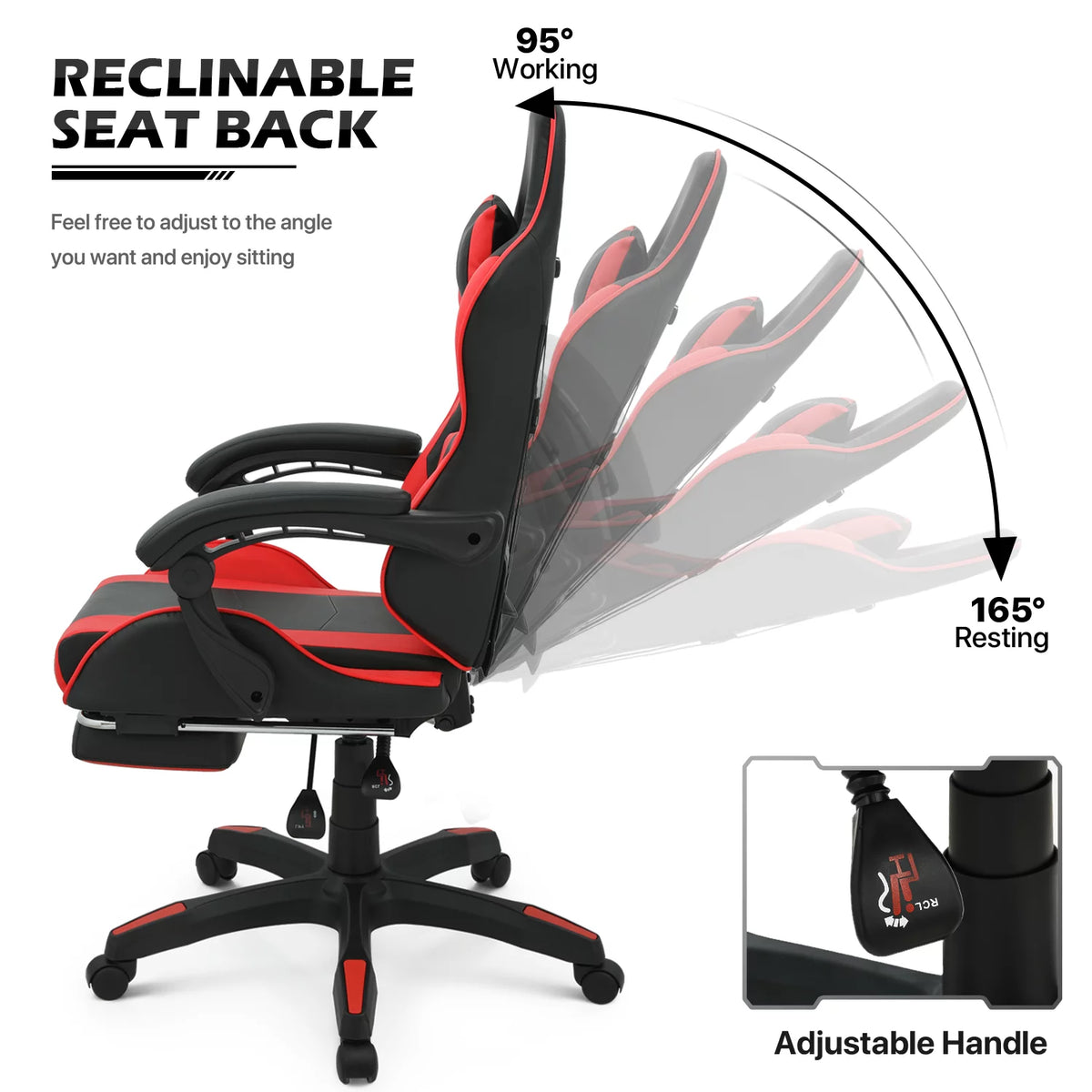 Computer Desk & Chair Set with Cable Management and Footrest V72583