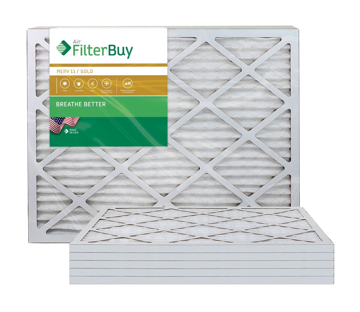 Gold MERV 11 16x24x1 Pleated AC Furnace Air Filter, Pack of 6 B848