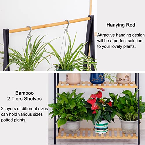 Bamboo 3-Tier Hanging Plant Stand Shelves D726023