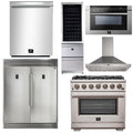 36 Inch Pro Gas Range, Range Hood, Refrigerator, Microwave Drawer, Dishwasher, Wine Cooler Y65279