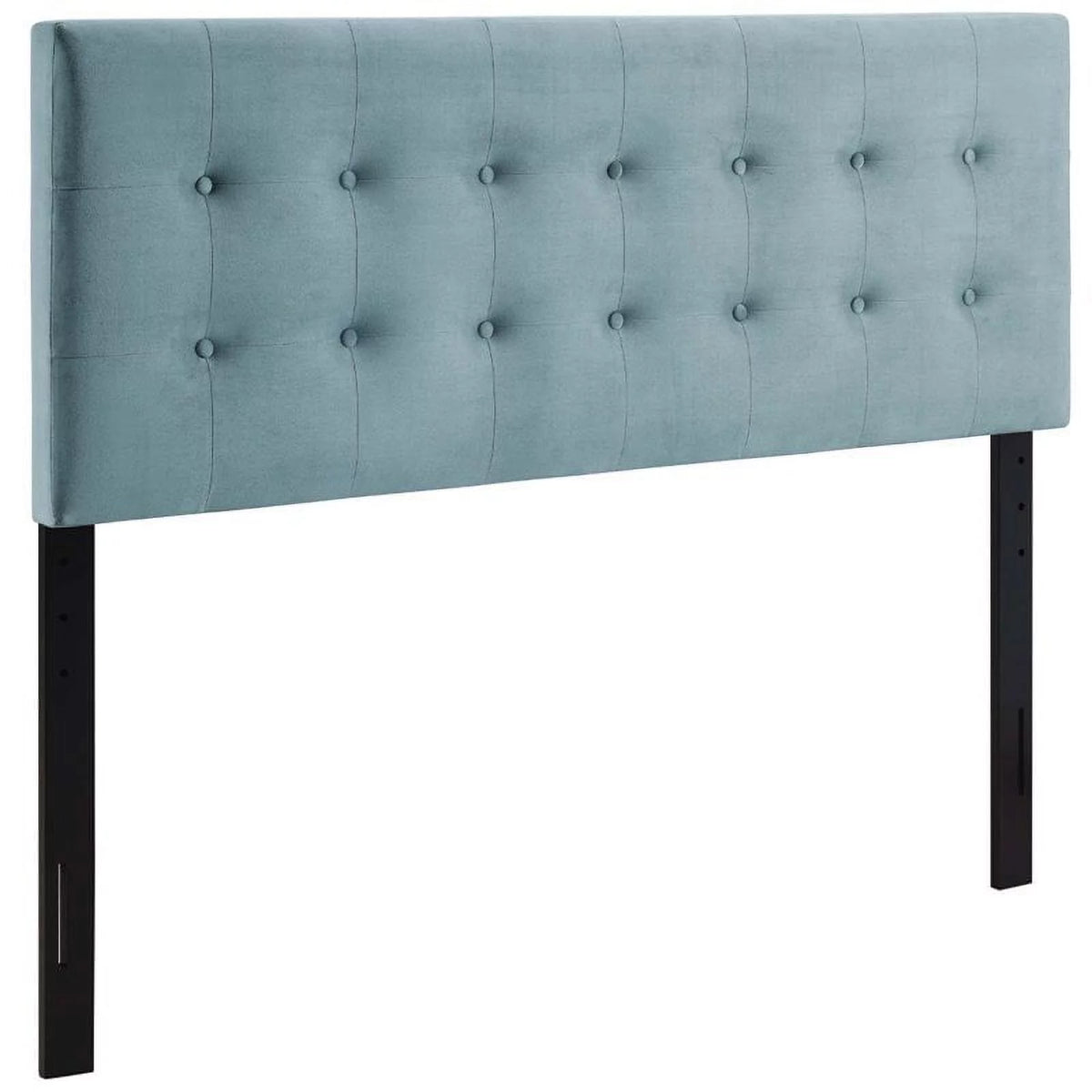 Light Blue Velvet Queen Headboard Y523009