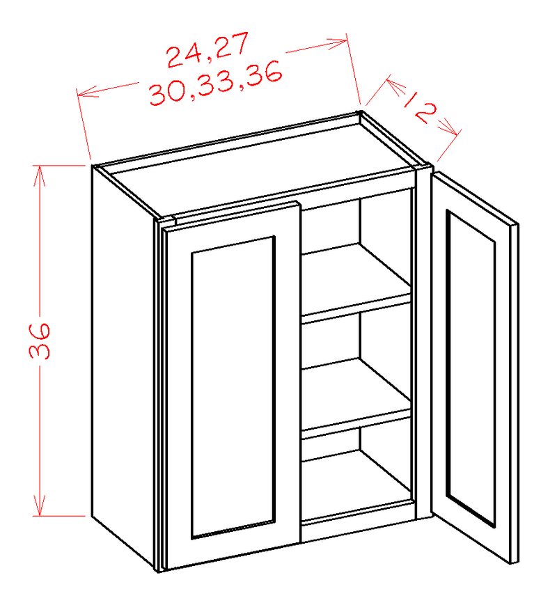 White 2 Doors 2 Shelves Wall Cabinet High-Density Fiberboard P2648