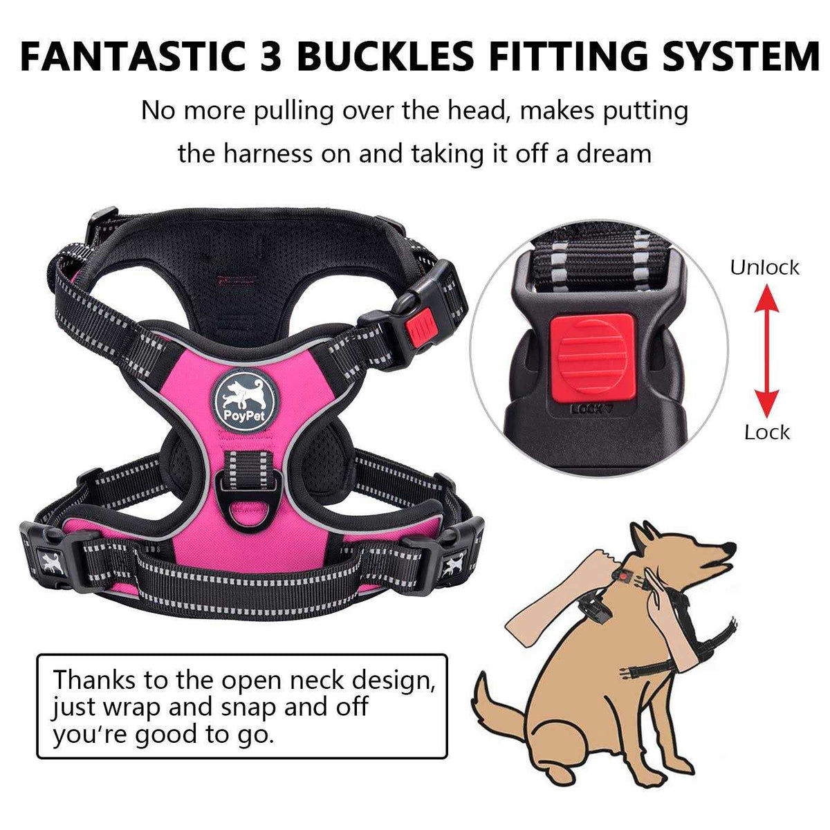 No Pull Reflective Dog Harness G46710