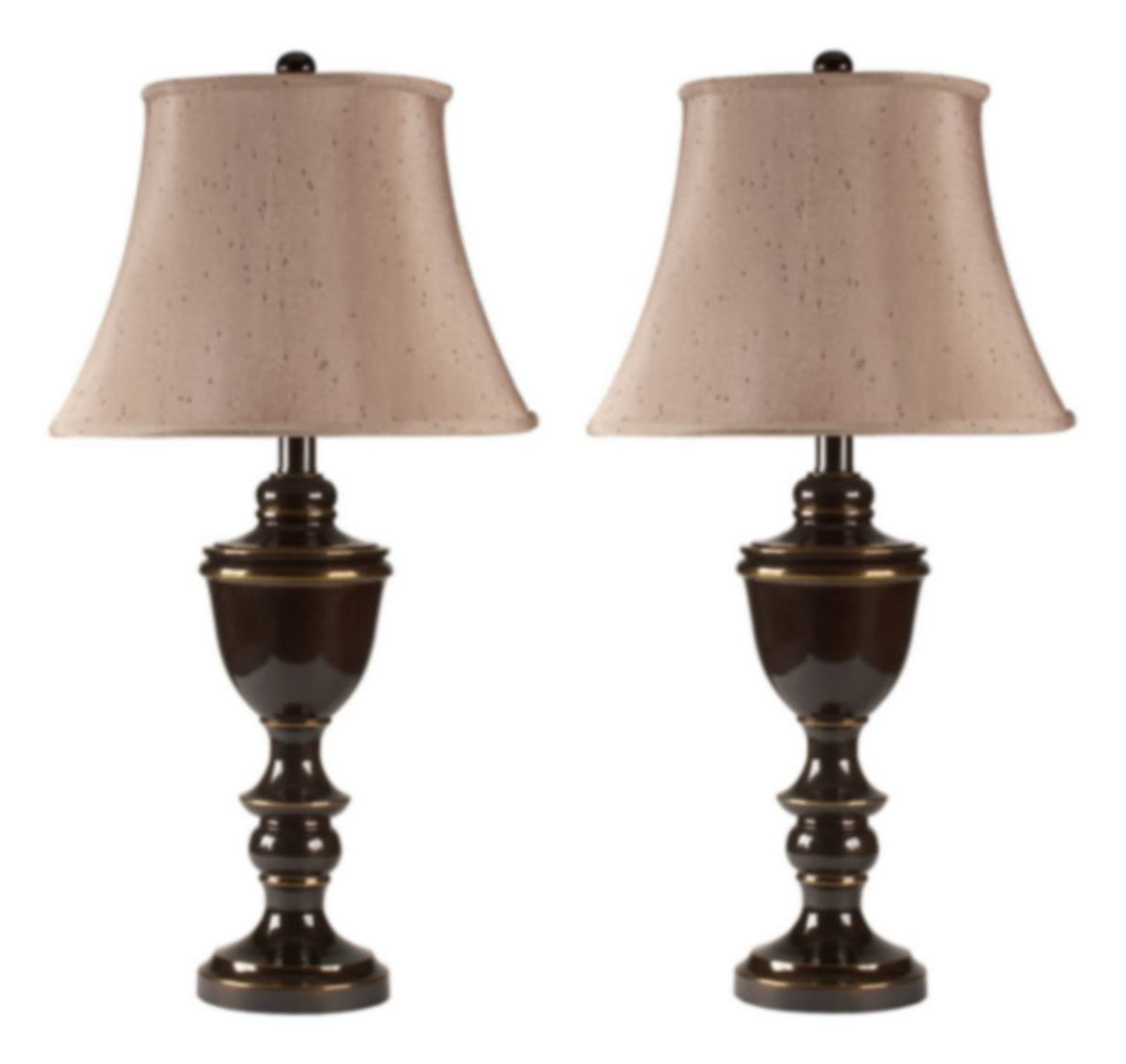 Rubbed Bronze Metal Table Lamp Set of 2 V39013