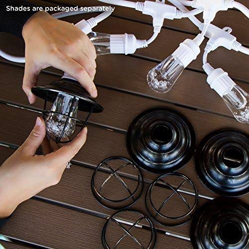 Vintage Color-Changing LED Cafe Lights 12 Bulbs 24 ft. White Cord B83740