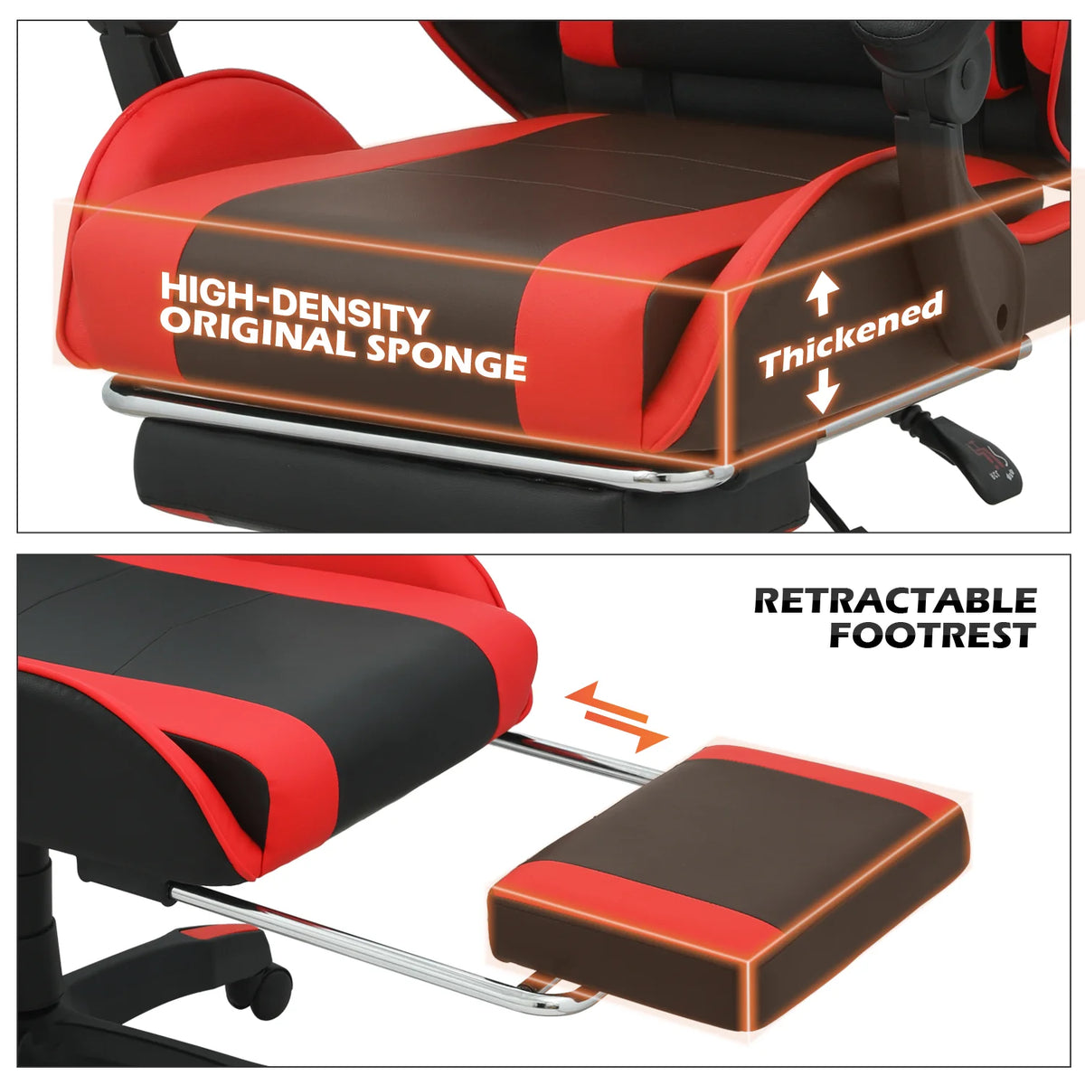 Computer Desk & Chair Set with Cable Management and Footrest V72583