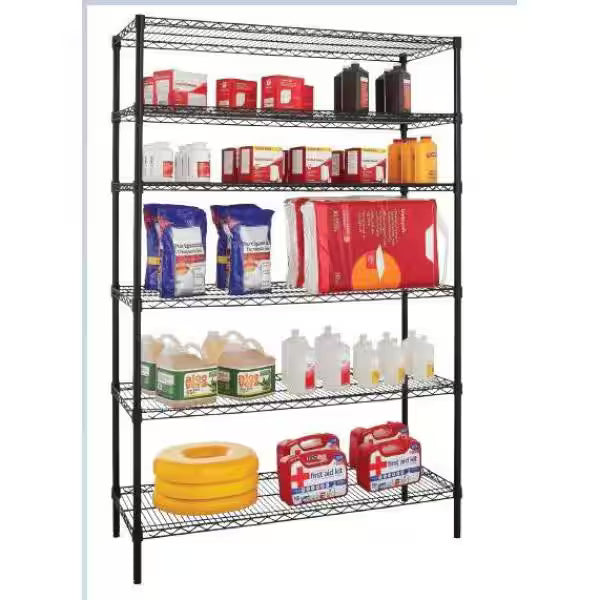 Black 6-Tier Steel Wire Shelving Unit F955265