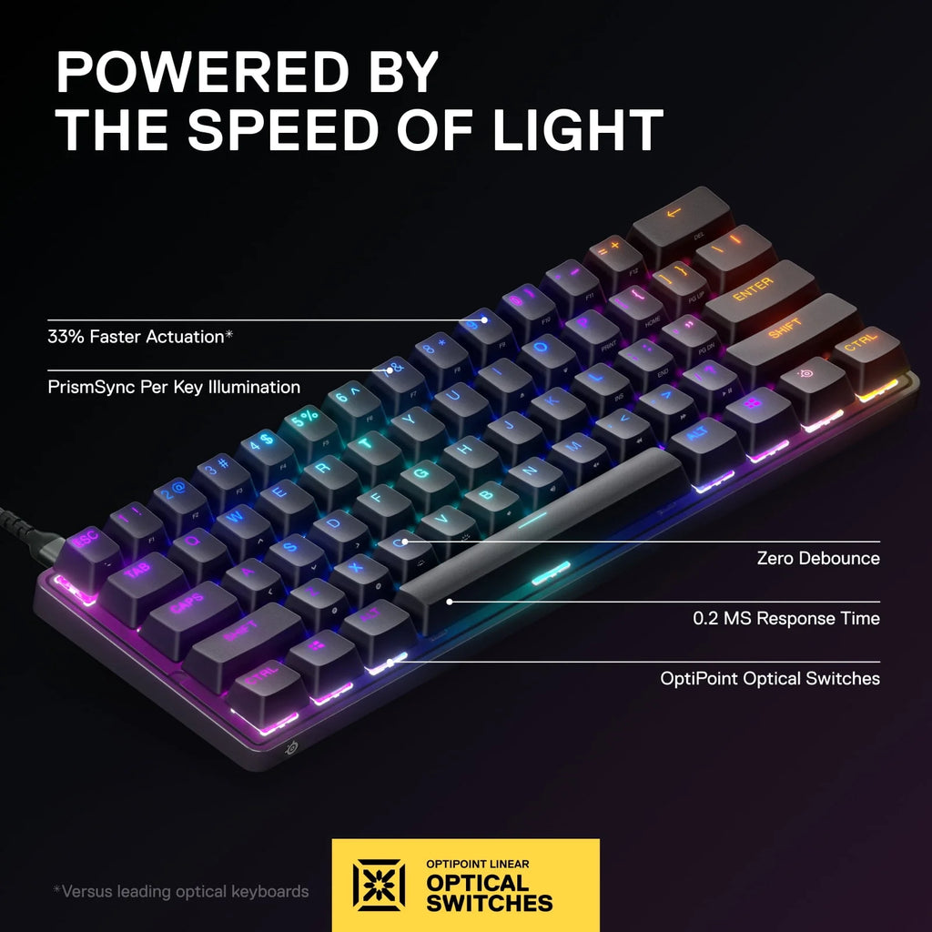 Wired 60% Gaming Keyboard with RGB Lighting - Black O70854