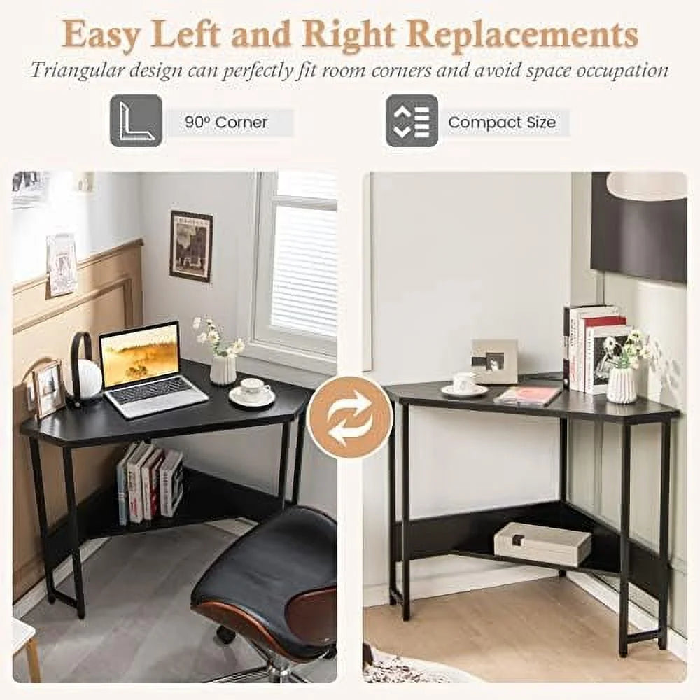 Corner Desk with Power Outlet Black W649864