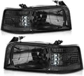 Smoked Lens Headlights with Corner Marker Lamps Assembly Pair B345