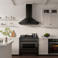 30 inch Black Wall Mount Range Hood with Stainless Steel Vent Hood L554