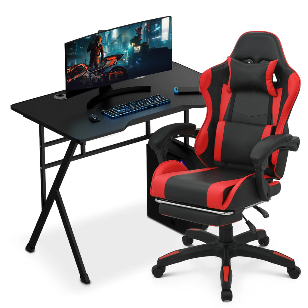 Computer Desk & Chair Set with Cable Management and Footrest V72583