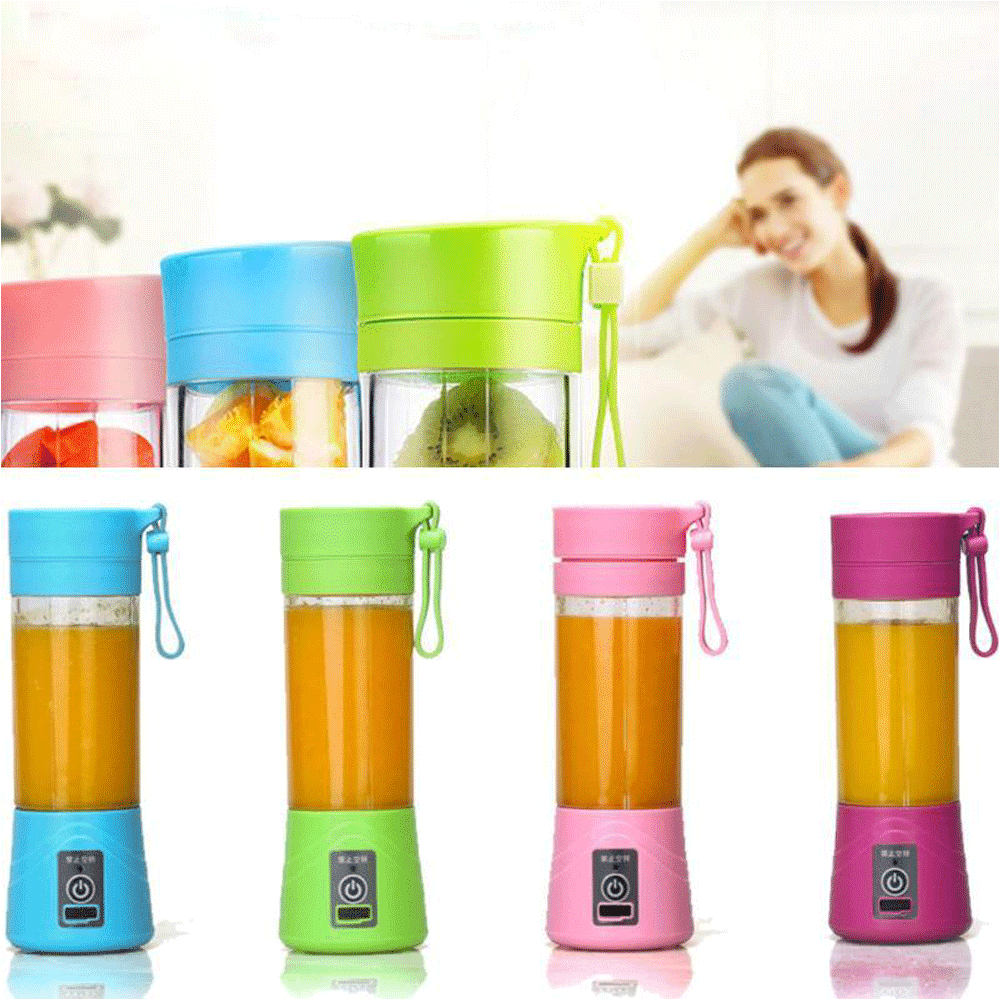 Green 380ml Portable USB Rechargeable Blender X39055