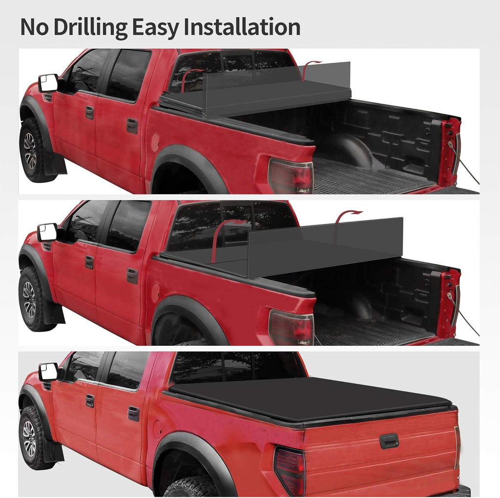 Soft Tri-Fold Truck Bed Tonneau Cover with 6.5 ft Bed O4642