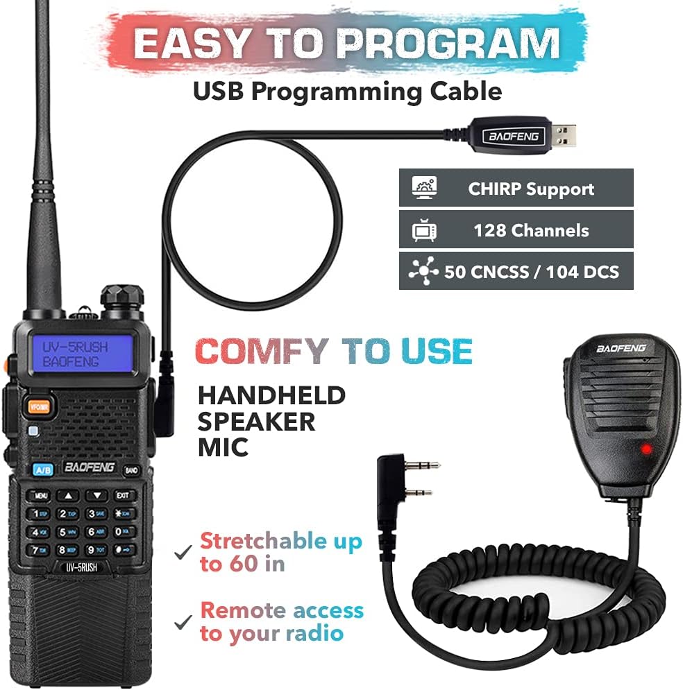 2 Pack 8W Two Way Radio with 3800mAh and 2800mAh Batteries I2236