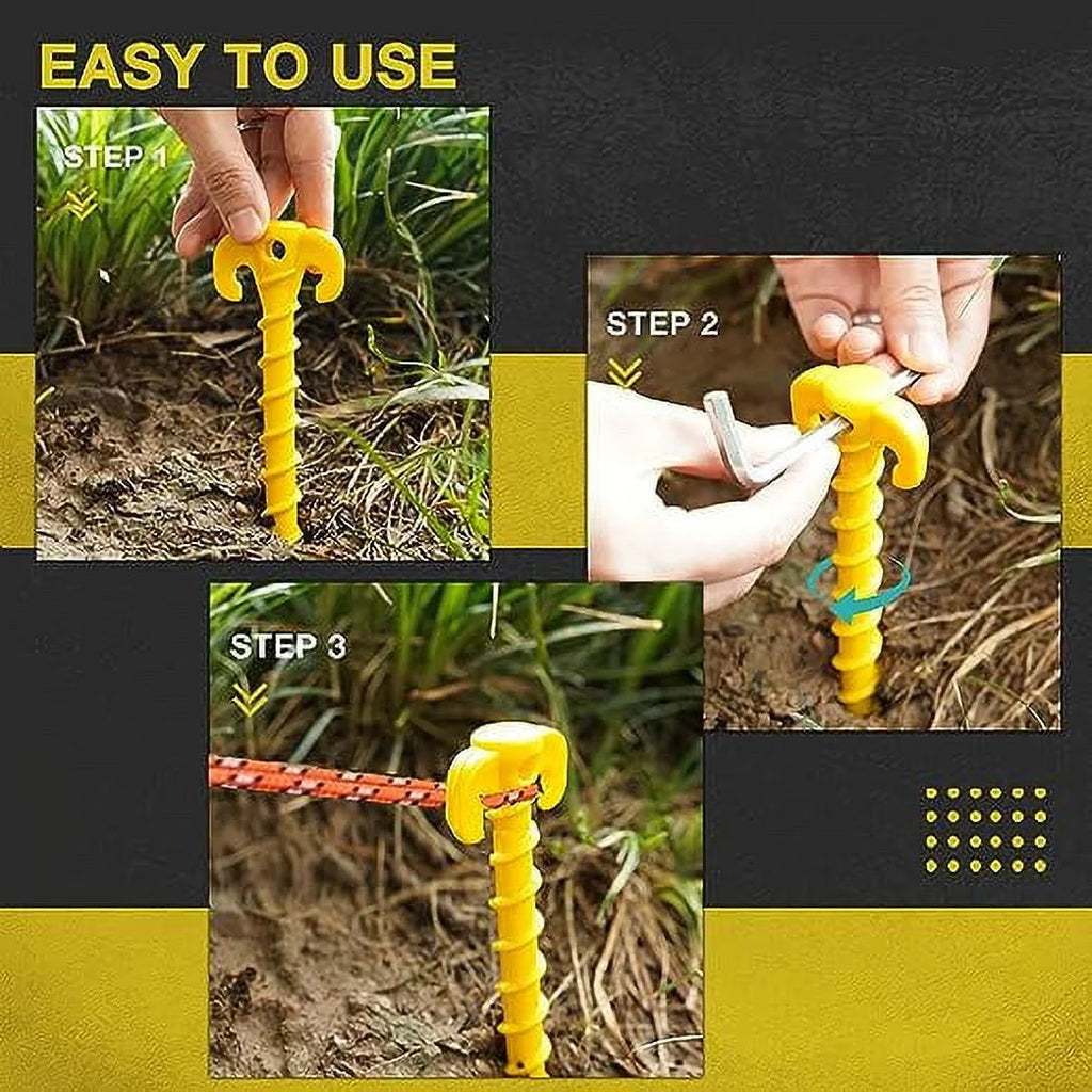 10 inch Yellow 8-Pack Plastic Ground Stakes L79332