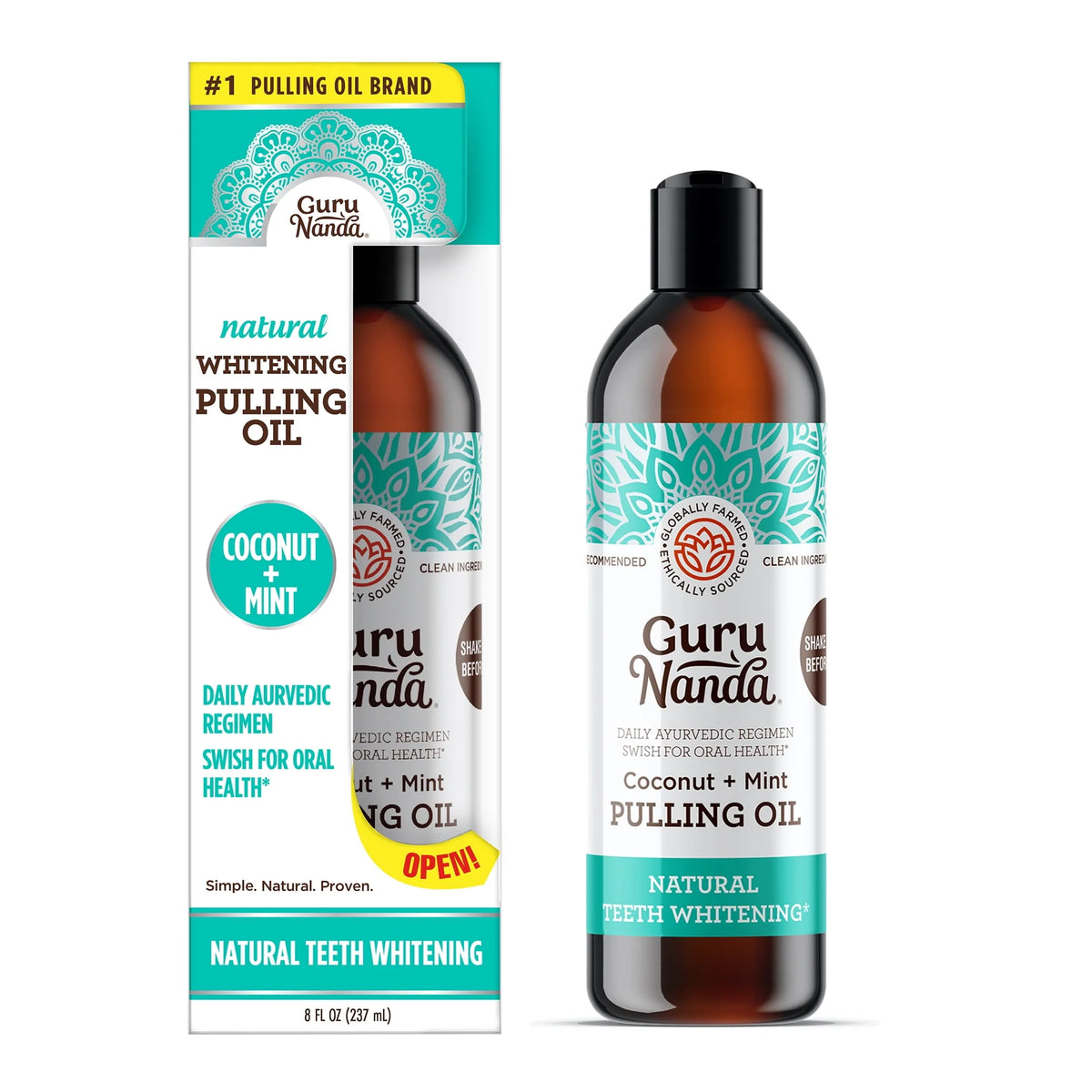 Coconut Mint Oil Pulling Mouthwash 8 oz E9433