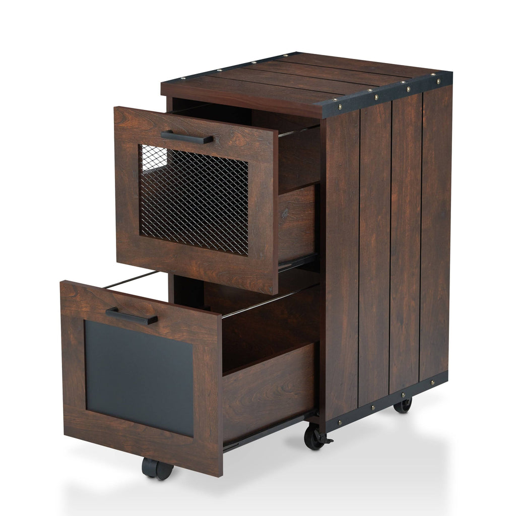Rustic Walnut 2-Drawer File Cabinet O96443