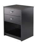 2 Drawer Black Wooden Nightstand M415230