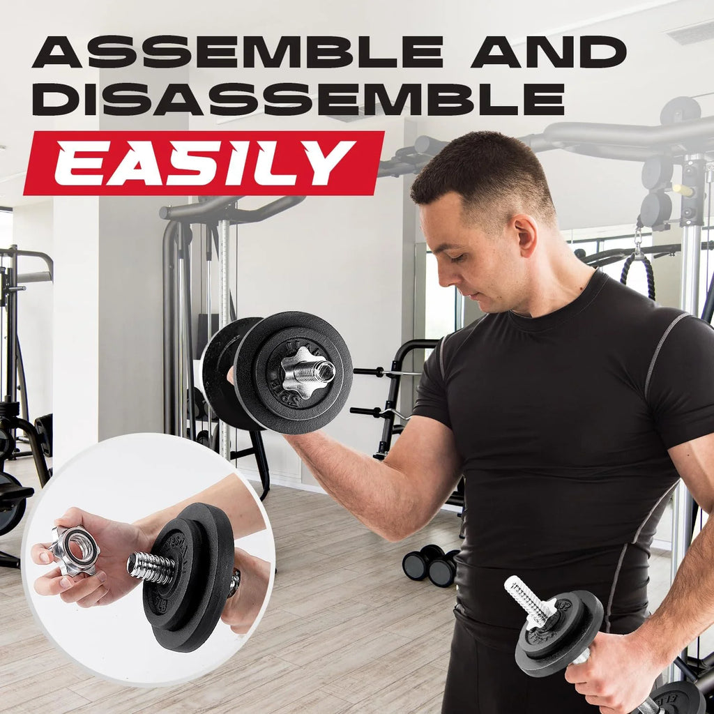 200 lbs Adjustable Cast Iron Dumbbell Set E31587