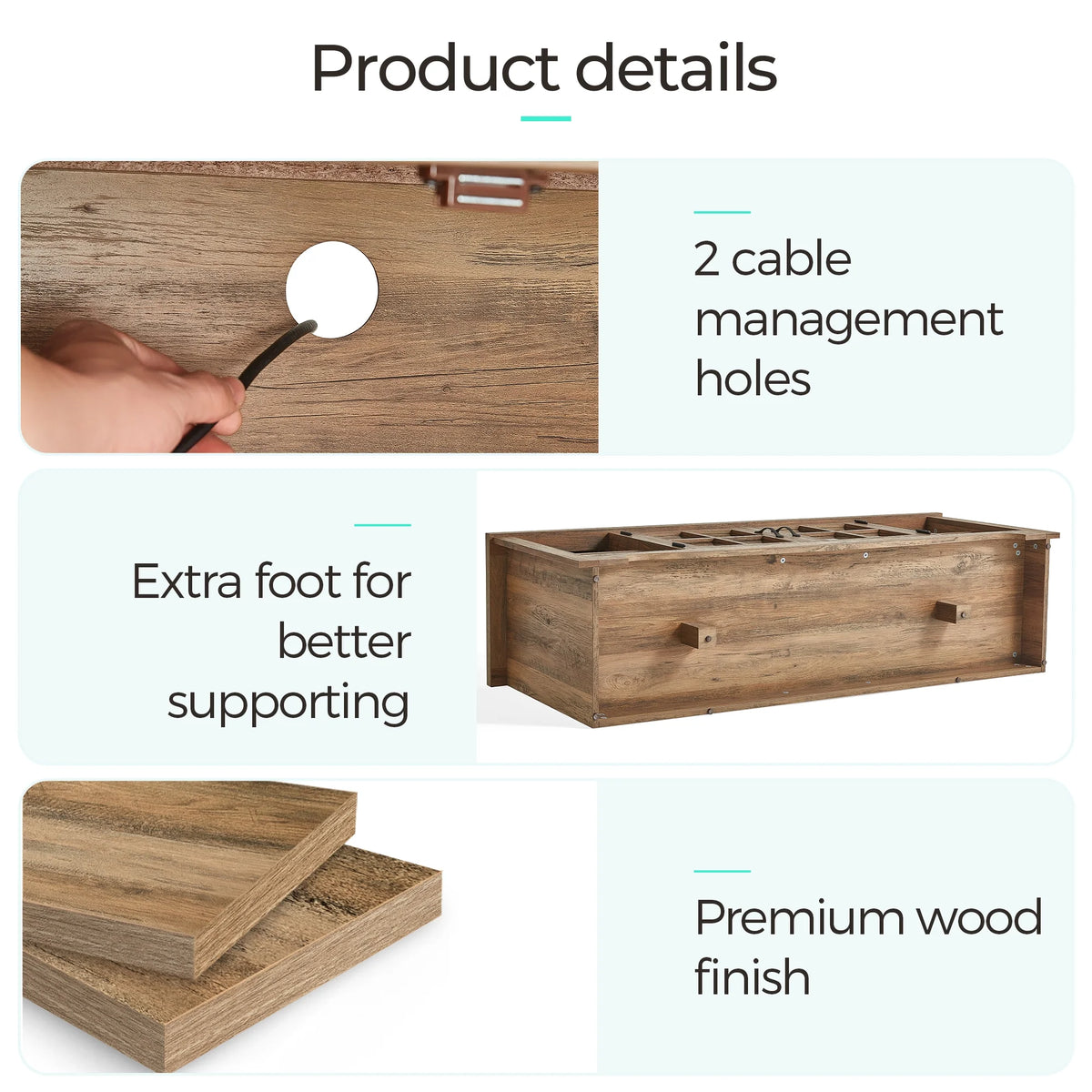 Modern Farmhouse TV Stand with Storage Cabinet and Adjustable Shelves L9702