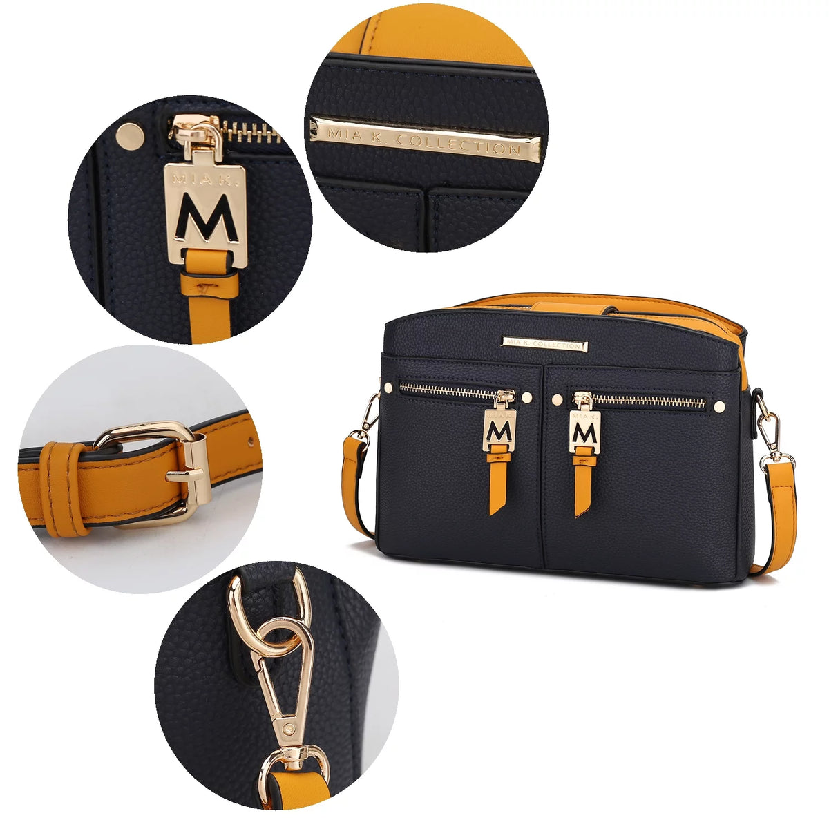 White Vegan Leather Crossbody Bag W3743