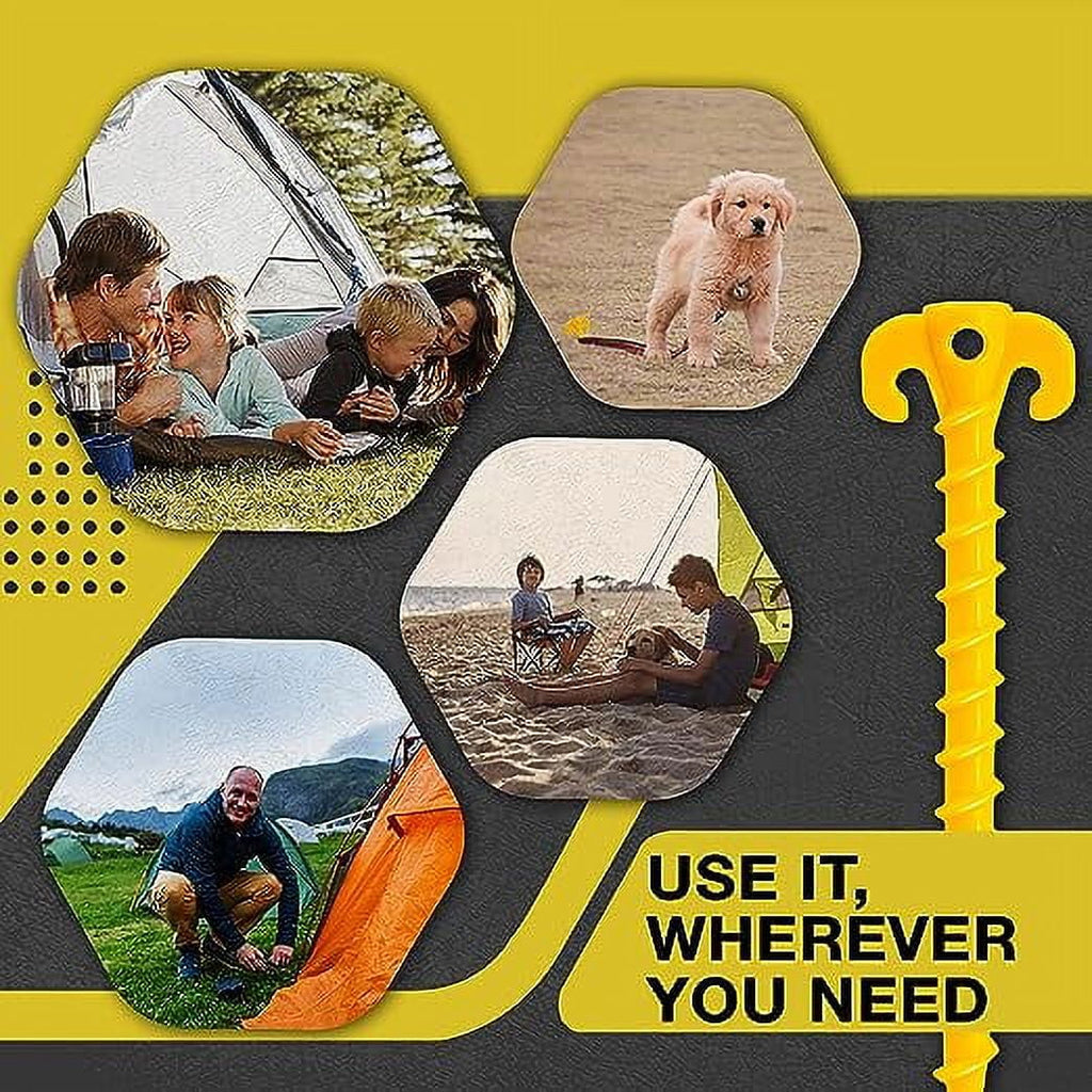 10 inch Yellow 8-Pack Plastic Ground Stakes L79332