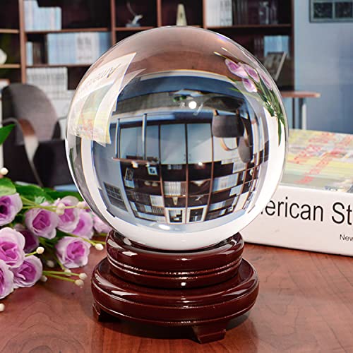 150mm Clear Crystal Ball with Wooden Stand D23870
