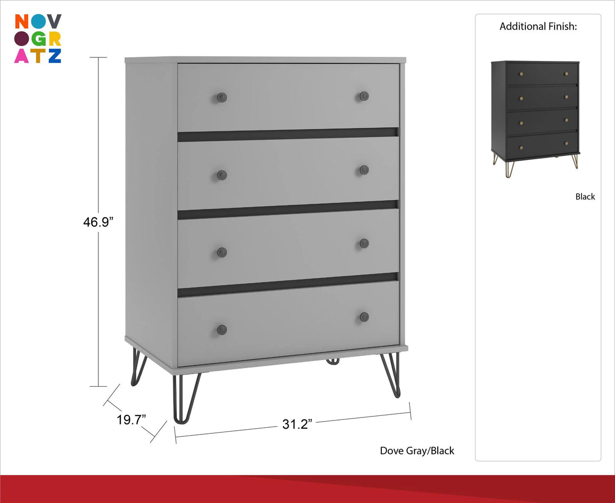 Black 4 Drawer Dresser K36228