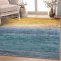 Blue Gold Vintage Flatweave Area Rug G255
