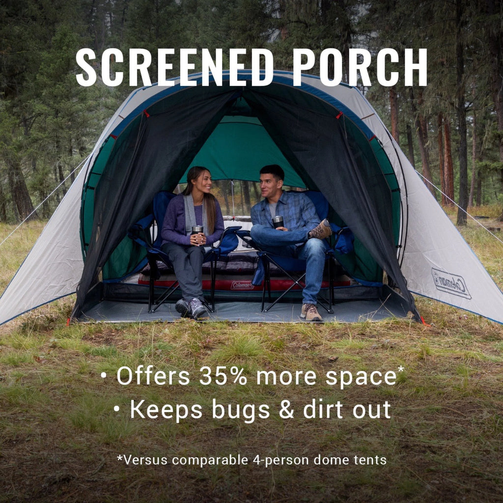 4 Person 2 Room Green Cabin Tent J35228