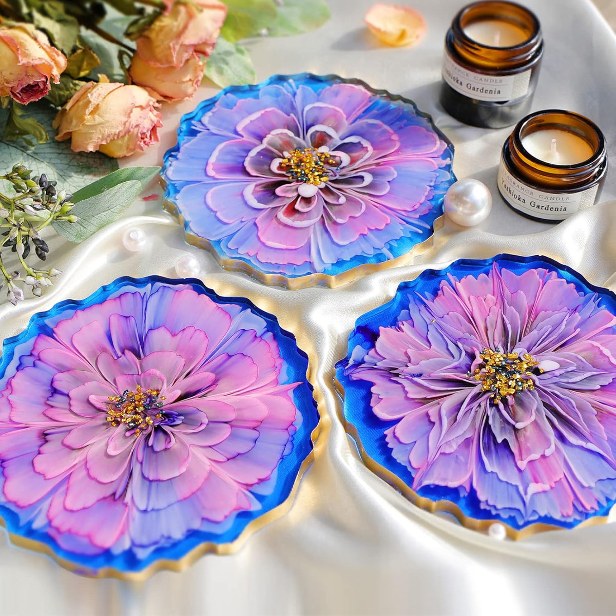 4 Pcs Silicone Coaster Molds O5315