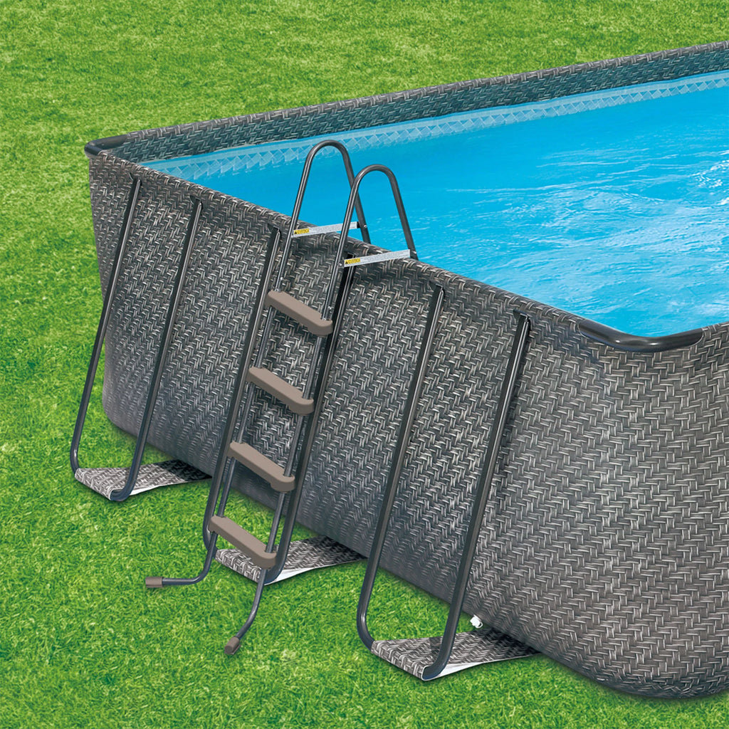 24 x 12 x 4.5' Rectangle Above Ground Frame Swimming Pool Set E755