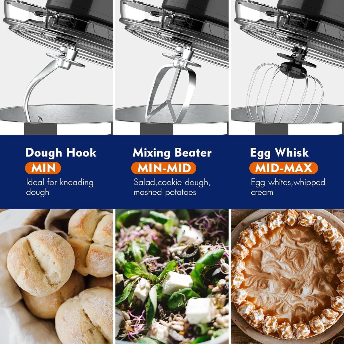 5.5Qt 12-Speed Tilt-Head Electric Kitchen Mixer with Stainless Steel Bowl H710827