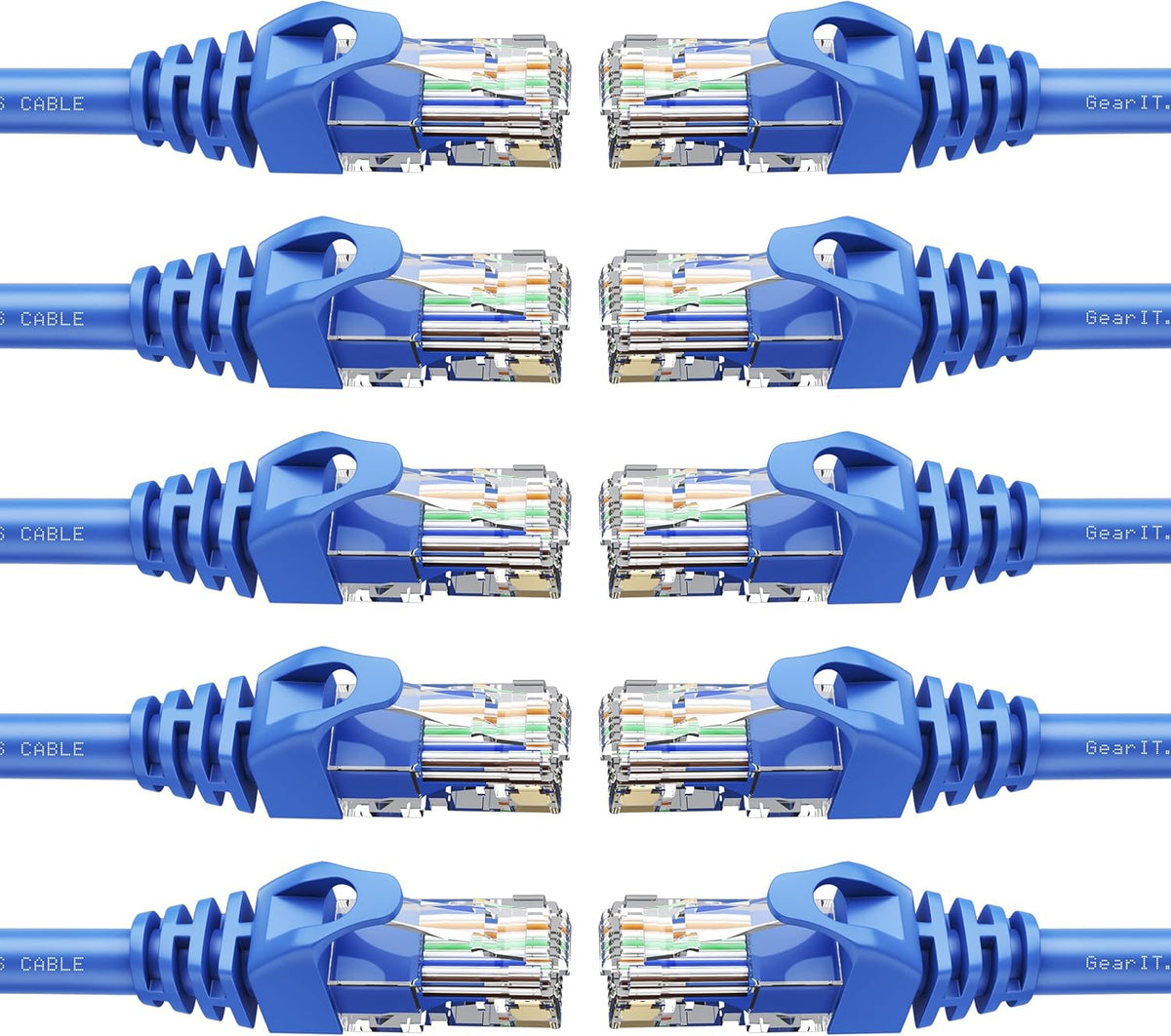 100-Pack Cat6 Patch Cable 1.5 Feet Blue B972