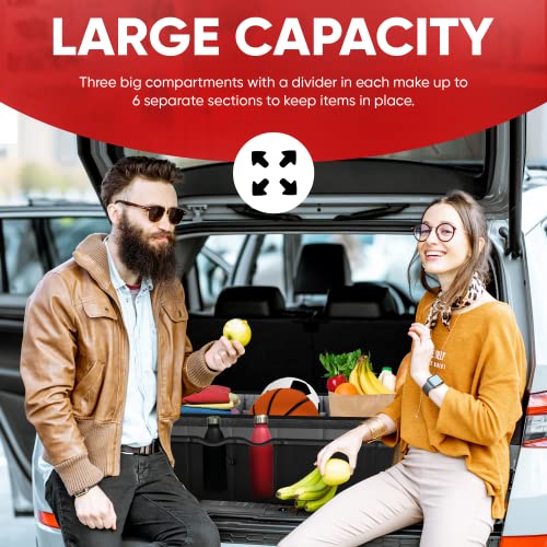 Collapsible Multi Compartment Car Trunk Organizer F27344