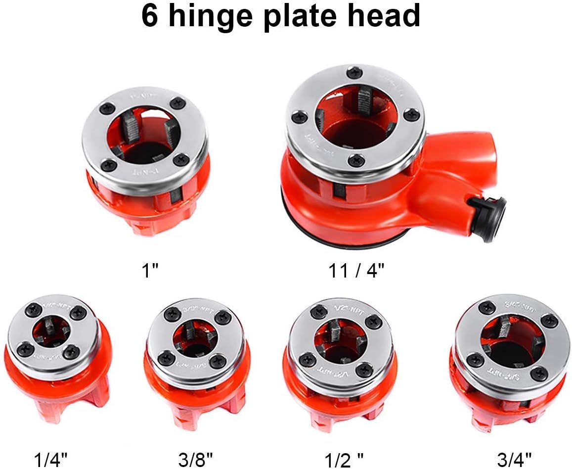 Ratchet Pipe Wrench Threading Tool Set with 6 Dies, Pack of 2 U483234