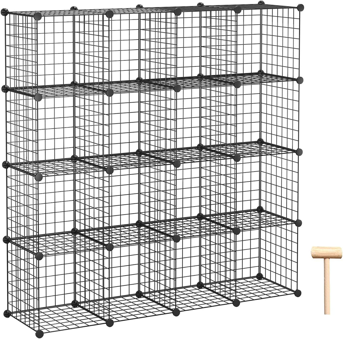 16-Cube Metal Grids Storage Organizer White I263820