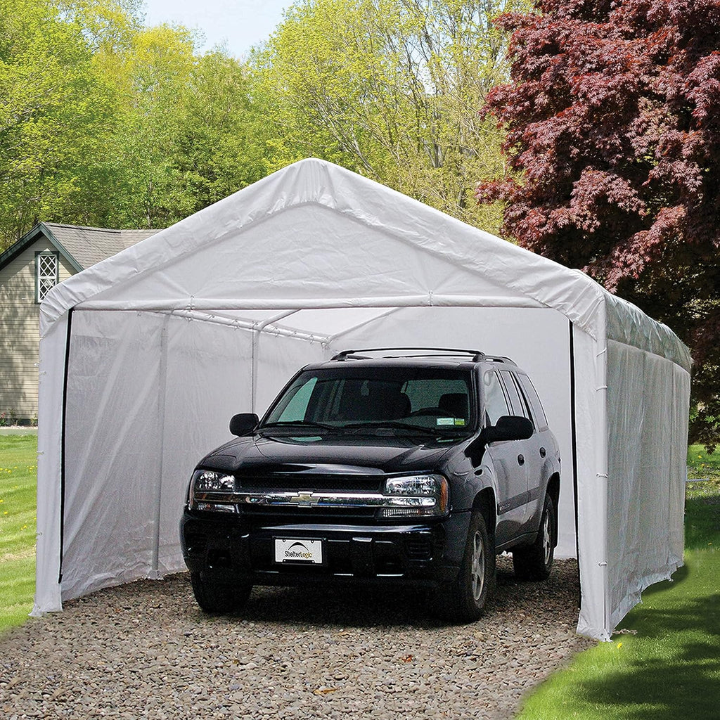 10' x 20' Steel Carport Canopy with Enclosure Kit P31524