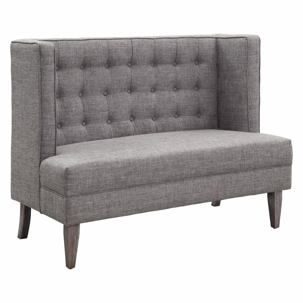 Light Gray Tufted Love Seat Bench U926