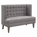 Light Gray Tufted Love Seat Bench U926