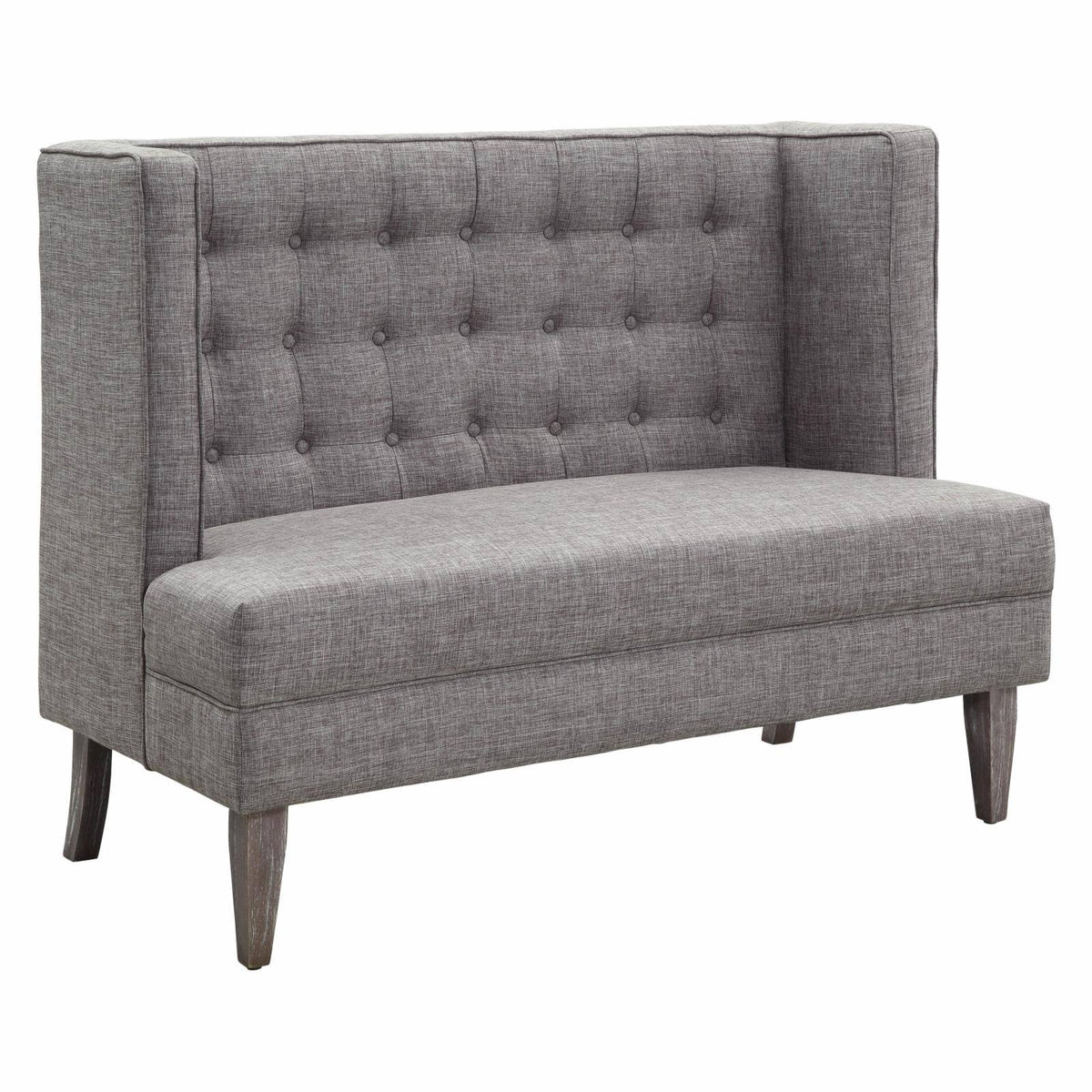 Light Gray Tufted Love Seat Bench U926