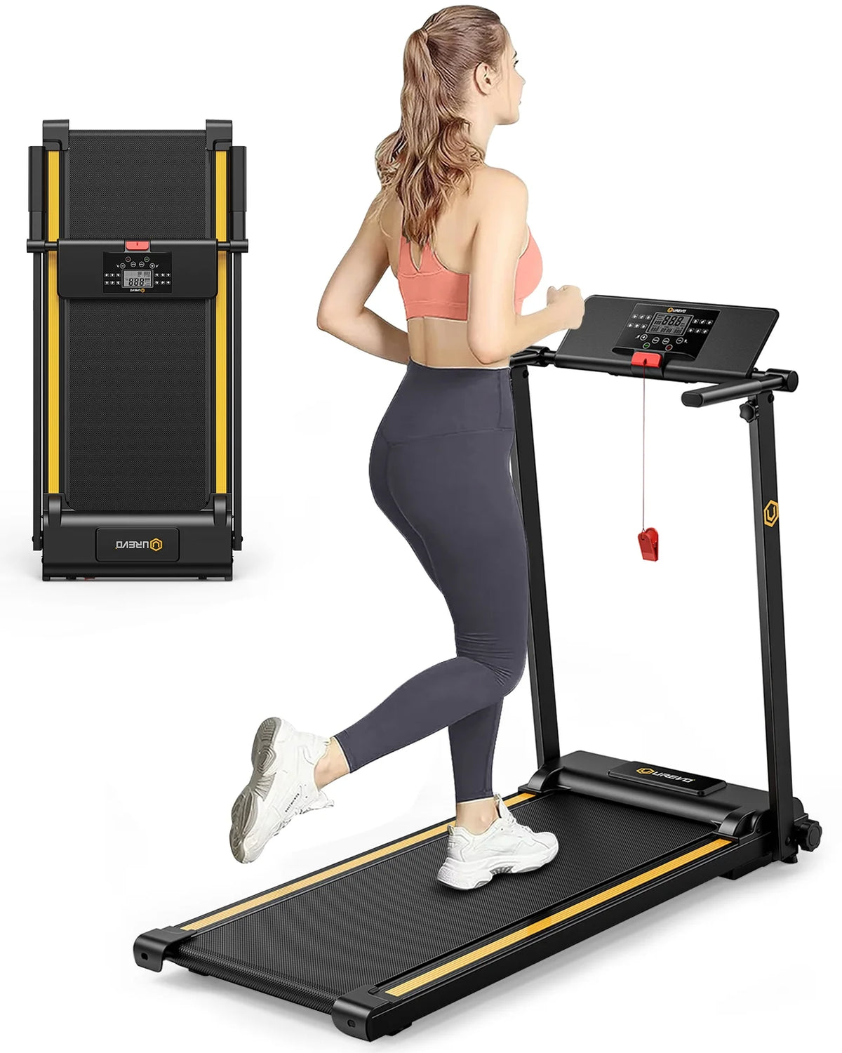 Folding Treadmill 2.25HP Portable Compact with 12 HIIT Modes W9700