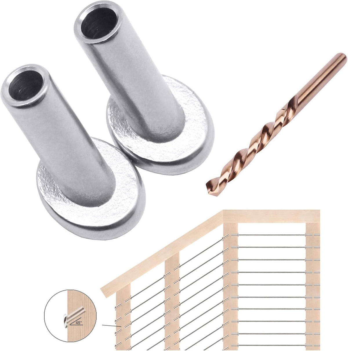 40 Pack 45 Degree T316 Stainless Steel Protector Sleeves T840311