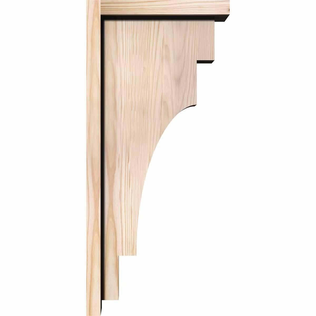 Mediterranean Smooth Corbel with Backplate, Douglas Fir W3674