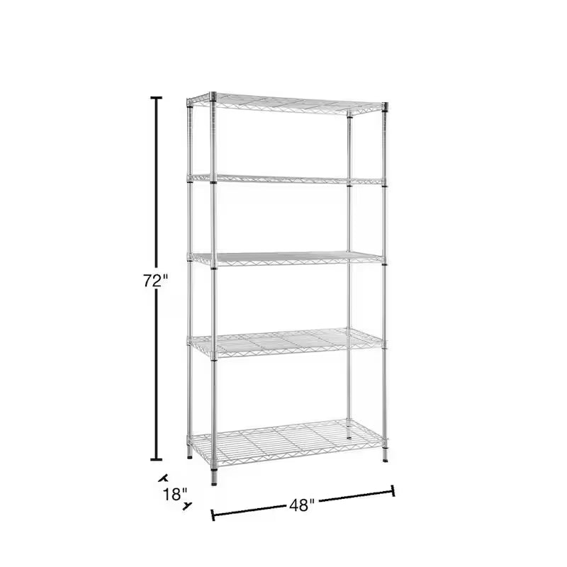 Black 5-Tier Heavy Duty Steel Wire Shelving Unit I89295